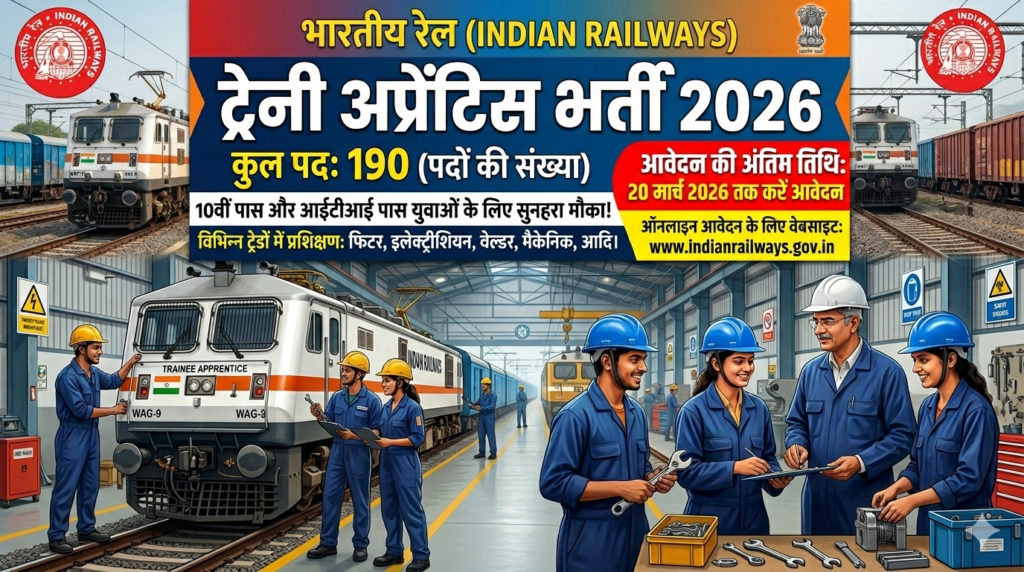 Railway Recruitment for 190 Trainee Apprentice Posts