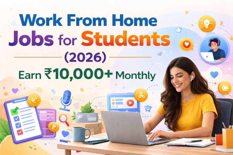 Work From Home Jobs for Students 2026 – ₹10,000+ Monthly Income Ideas